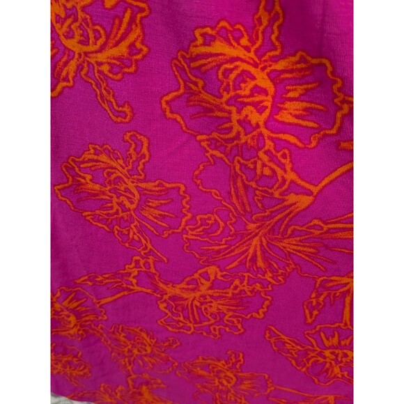 Style & Co Top Womens 2X Fuchsia Pink Orange Vacay Stretch Resort Beach Blouse - Picture 5 of 11
